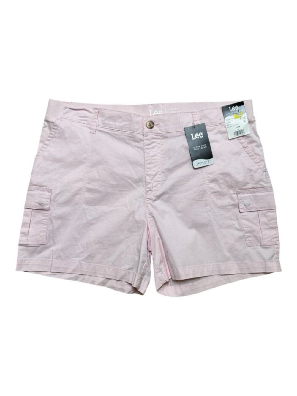 NWT Lee Ultra Soft Mid Rise Cargo Shorts Pink Women’s 18M 5” Inseam